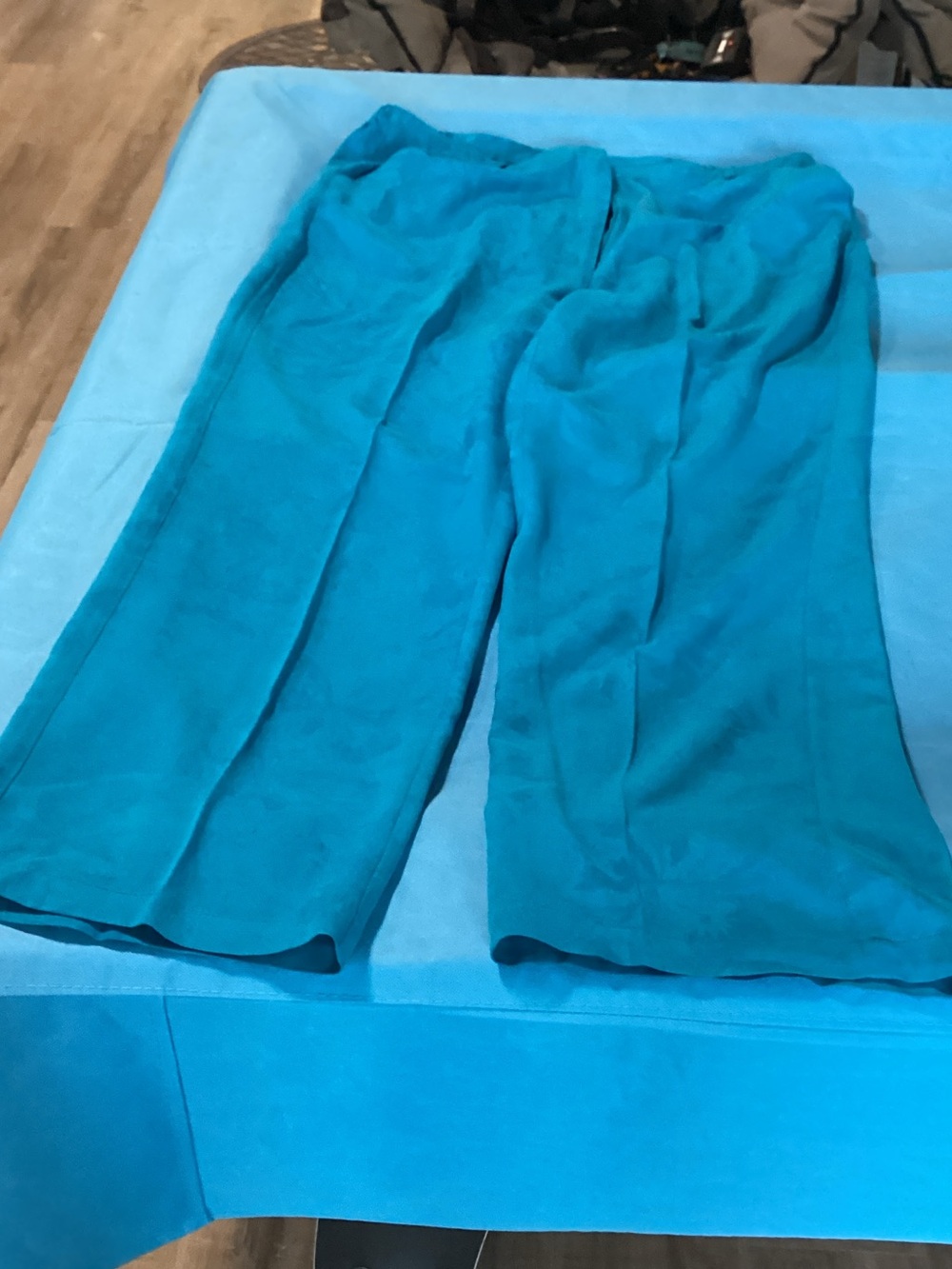 Turquoise silk pants L
